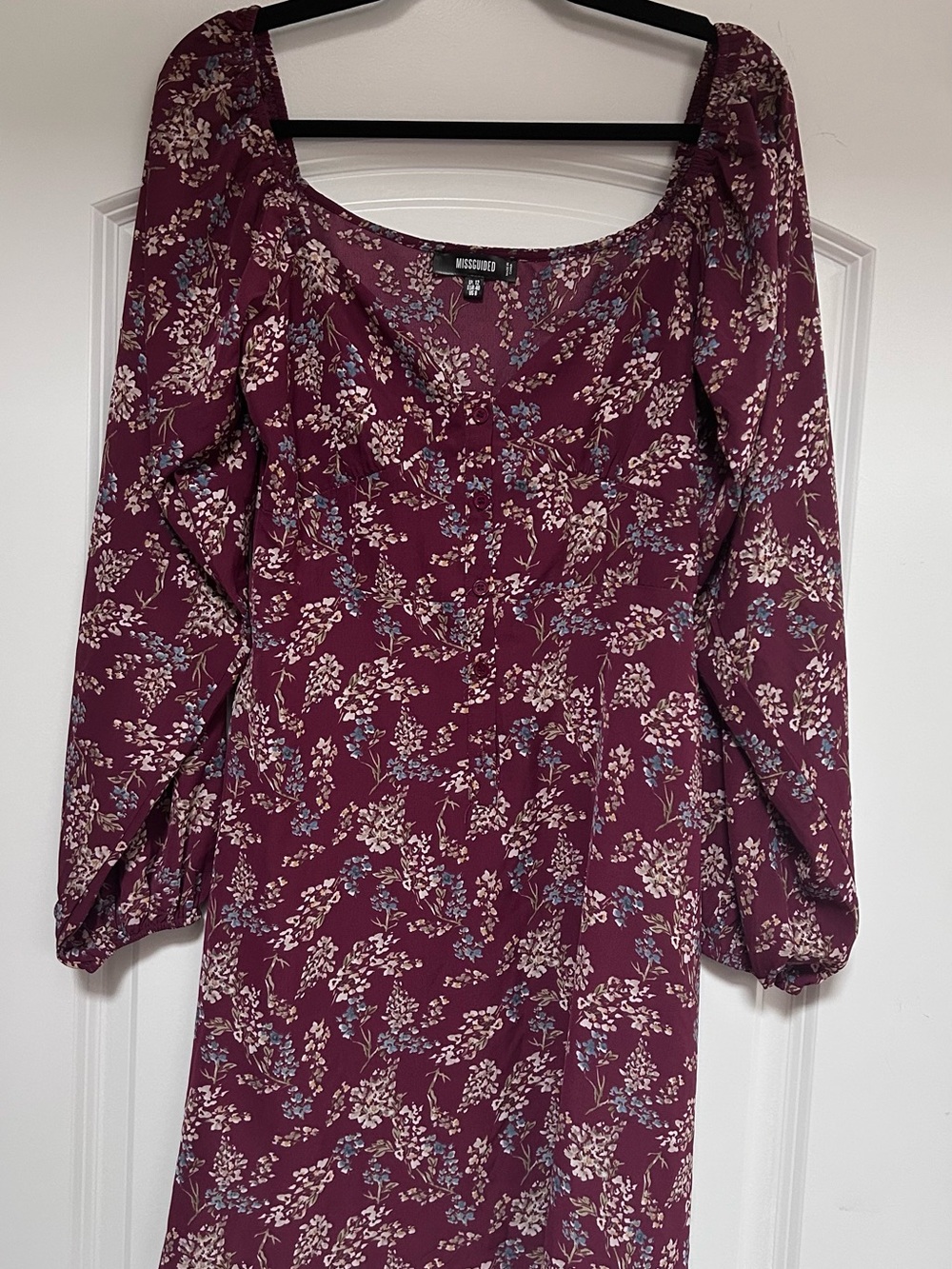 Missguided Womens Sz 8 Babydoll Floral Mini Dress Coquette Cottagecore Milkmaid